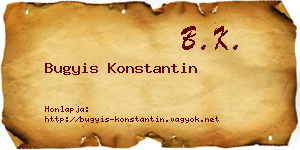 Bugyis Konstantin névjegykártya